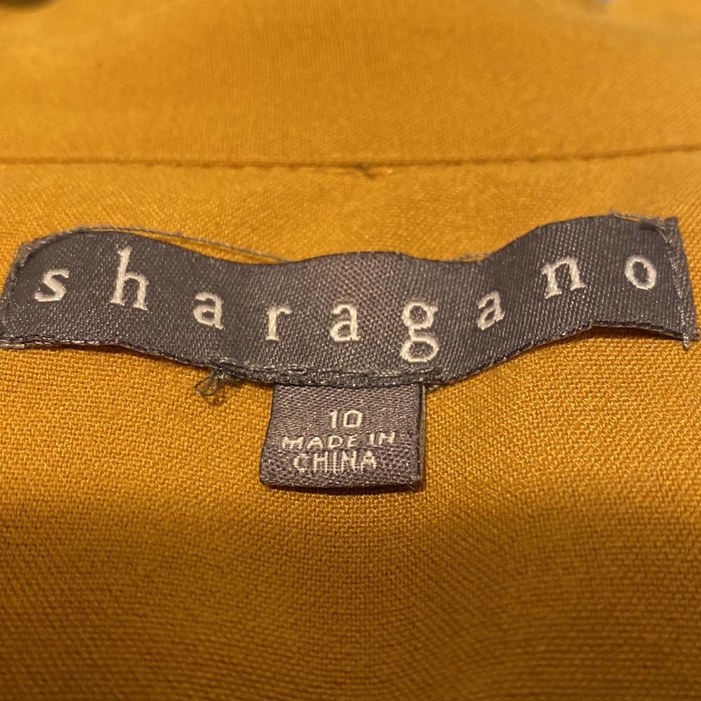 Sharagano Mustard Yellow Midi Shirt Dress - Picture 12 of 13
